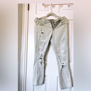 ANTHROPOLOGIE, slim boyfriend pilcro and letterpress by anthro light wash jeans.